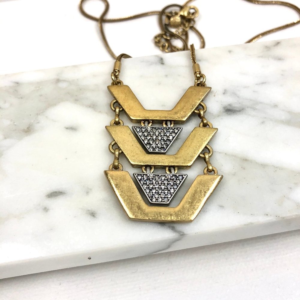J.CREW ✨ Long gold geometric necklace